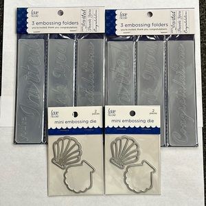 Love Nicole 2 Embossing Folders and 2 Mini Embossing Die